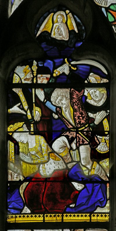 Fenster mit Darstellung der Hinrichtung der Heiligen Katharina, 1460-1470 von French School