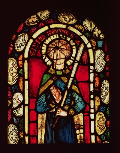 Fenster von St. Timotheus mit der Märtyrerpalme, entfernt aus der Abtei Neuwiller, Atelier von Lorin de Chartres, elsässische Schule von French School