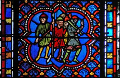 Fenster s2-L, Menschen, die Christus in Gethsemane verhaften wollen von French School