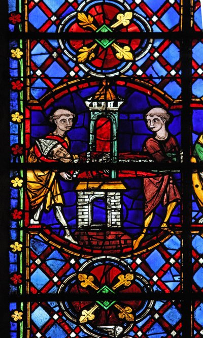 Fenster w08, Darstellung der gestohlenen Reliquien des Heiligen Martin von French School