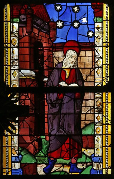 Fenster w0, Darstellung von Joachim mit einem seiner Schafe von French School