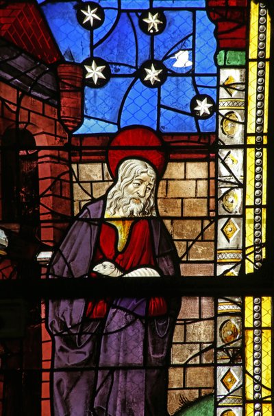 Fenster w0, Darstellung von Joachim mit einem seiner Schafe von French School