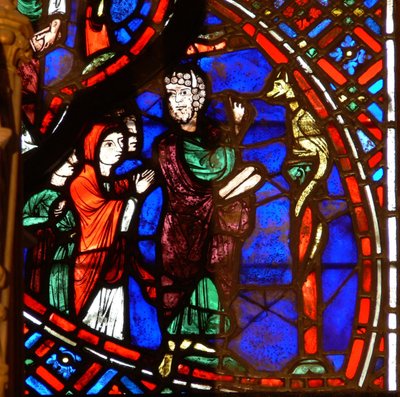 Fenster w0 zeigt Moses und die eherne Schlange von French School