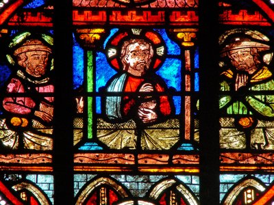 Fenster w0, Auferstehungsszene: Das Abendmahl in Emmaus von French School