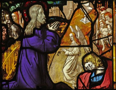 Fenster w10, Darstellung von Christus in Gethsemane von French School