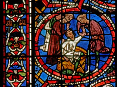Fenster Nr. 11-R, Darstellung von Joseph wird aus der Grube geholt von French School