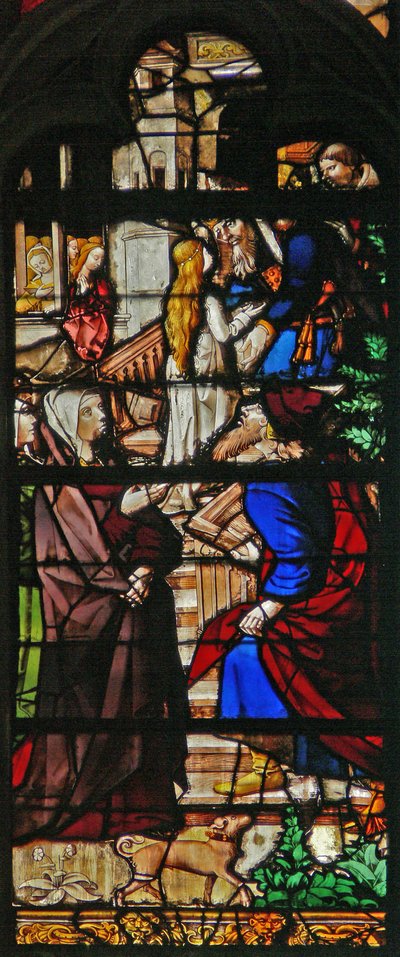 Fenster w120, Szene aus dem Leben der Jungfrau Maria: die Darstellung im Tempel von French School