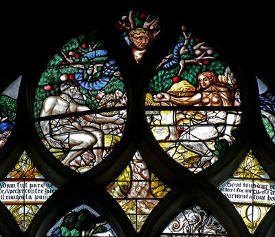 Fenster w122, Erbsünde: Adam und Eva und die Schlange von French School