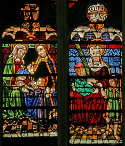 Fenster w132, Maria Salome? St. Anna, Maria und Christus von French School