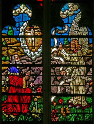 Fenster w136, Szenen aus der Geschichte von Daniel: eine Vision der Kreuzigung von French School