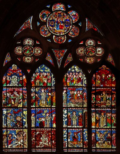 Fenster w14, Szenen des Auferstehungszyklus darstellend von French School