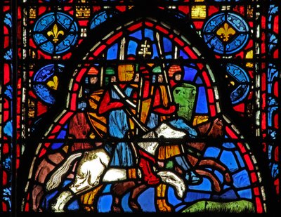 Fenster w15 Heilige Reliquien: Heraklius kehrt mit dem Kreuz nach Jerusalem zurück von French School