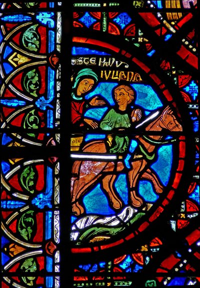Fenster w15 Darstellung der Geschichte der Reliquien des Heiligen Stephanus: Die Reliquien werden nach Konstantinopel gebracht von French School