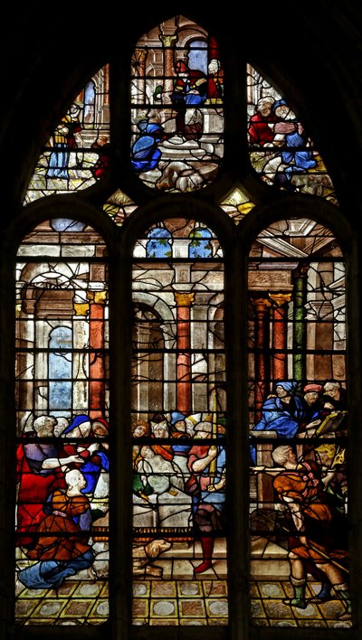 Fenster w17, die Darstellung im Tempel von French School