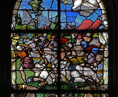 Fenster w18 mit der Bekehrung des Heiligen Paulus von French School
