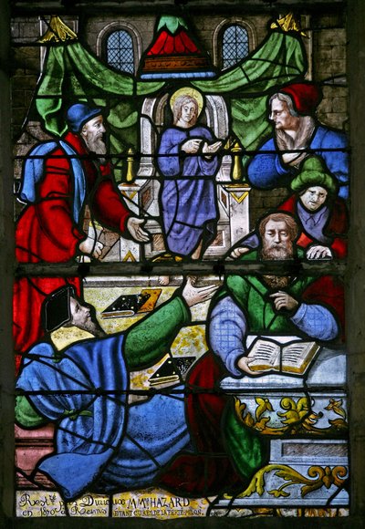 Fenster w1, Christus mit den Ärzten im Tempel von French School