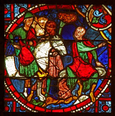 Fenster w1, Darstellung des Heiligen Paulus als Saulus bei der Steinigung des Stephanus von French School