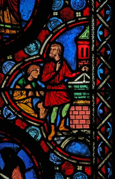 Fenster w1 mit einer Szene aus dem Leben des St. Martin von French School