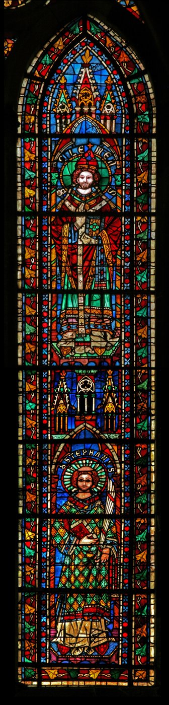 Fenster w201, St. Stephanus und St. Clemens darstellend von French School