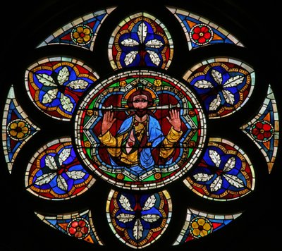 Fenster w205 mit Christus des Jüngsten Gerichts von French School