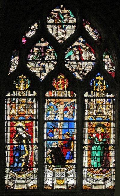 Fenster w206, die Kreuzigung mit der Jungfrau Maria und St. Johannes von French School