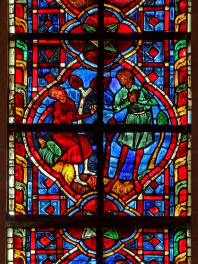 Fenster w207, Adam weint? darstellend von French School