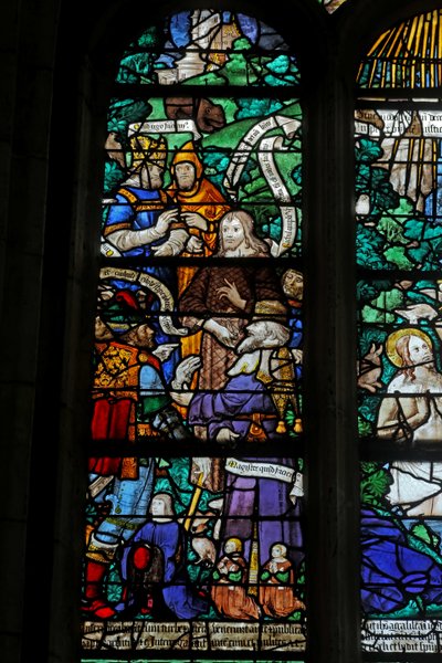 Fenster w20, der Heilige Johannes der Täufer wird verhört von French School