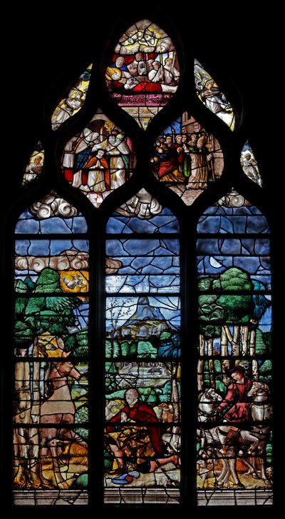 Fenster w20, das die Bekehrung des heiligen Hubertus darstellt von French School