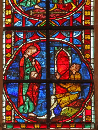 Fenster w210 zeigt St. Jakobus bekehrt Philetus von French School