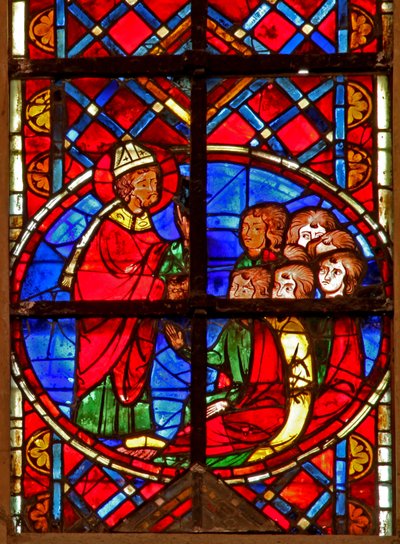 Fenster w211 zeigt St. Denis predigt in Lutetia von French School