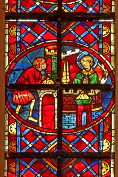 Fenster w211 zeigt St. Vincent bekehrt seinen Gefängniswärter von French School