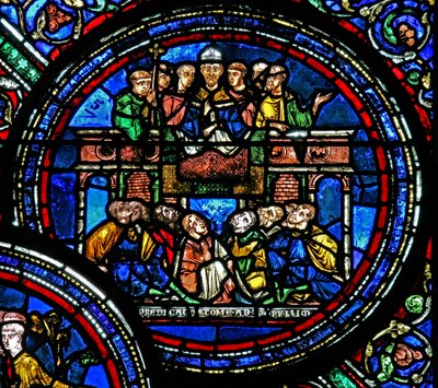 Fenster w23, Darstellung des Heiligen Thomas Becket, der predigt von French School