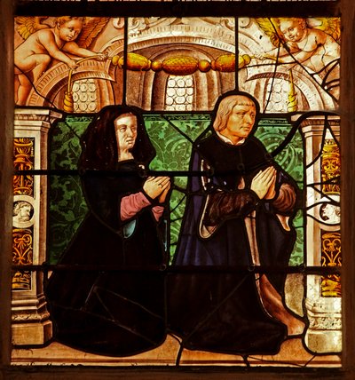 Fenster w29 zeigt Stifter - Isabeau de Chantepinot und Alexandre Baulet? von French School