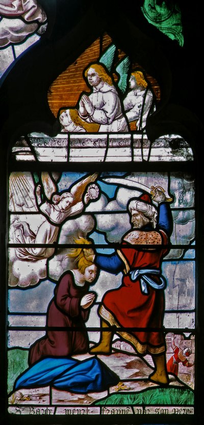 Fenster w29 zeigt die Enthauptung der hl. Barbara von French School