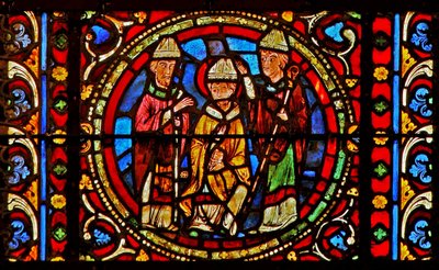 Fenster w2 mit St. Germain als Bischof von Paris von French School