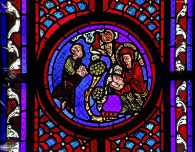 Fenster w2 zeigt eine Szene aus dem Leben der hl. Maria Magdalena - die Heilige in der Provence von French School
