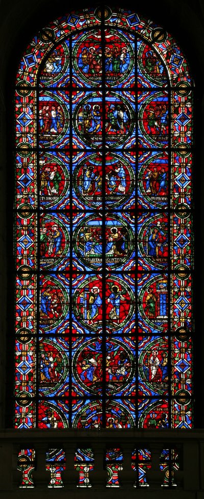 Fenster Nr. 2, Darstellung von Szenen aus dem Leben von St. Petrus von French School