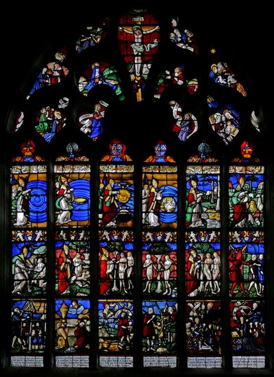 Fenster w2 mit der Erschaffung und Genesis von French School