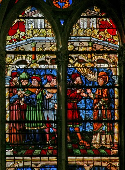 Fenster w32, St. Stephanus streitet mit den Gesetzeslehrern von French School