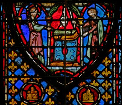 Gott befiehlt die Anordnung der Lampen im Tempel von French School