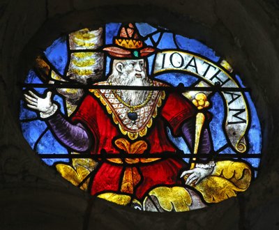 Fenster w3 mit Darstellung von König Joatham am Jessebaum von French School
