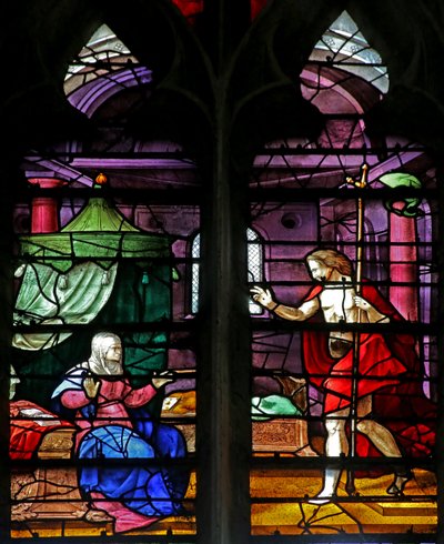 Fenster w4 mit Darstellung von Christus erscheint seiner Mutter von French School