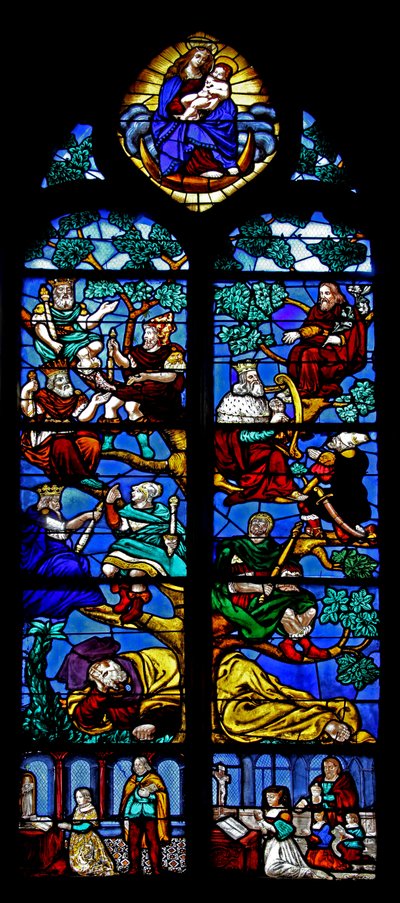 Fenster w4 zeigt den Baum Jesse; Stifter von French School