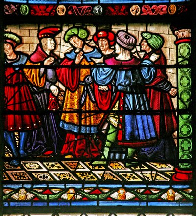 Fenster w6, Darstellung der Pharisäer in der Synagoge von French School