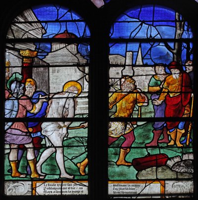 Fenster w7, Szene aus dem Leben der Heiligen Barbara von French School