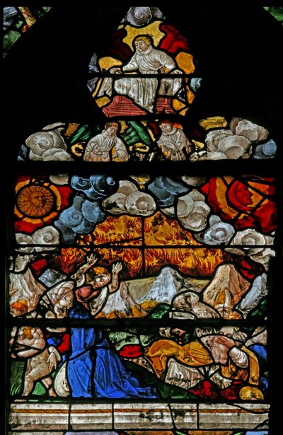 Fenster w9 mit einer Szene aus dem Buch der Offenbarung des Johannes von French School