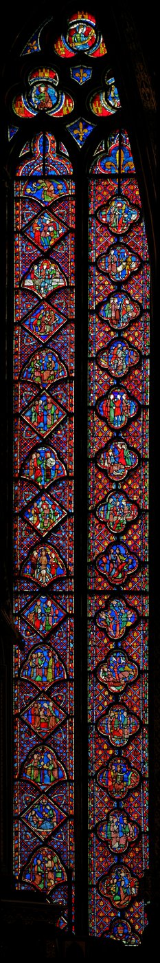 Fenster w9 die Geschichte von Johannes dem Täufer (L) und das Buch Daniel von French School
