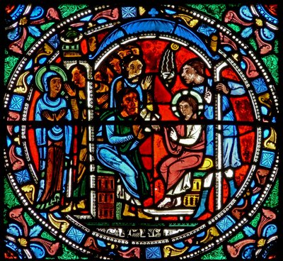 Fenster wXV mit Jesus im Tempel gefunden von French School