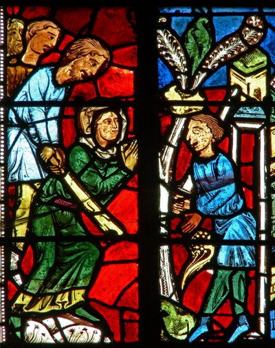 Fenster wXX mit St. Valery, der verfolgt wird, weil er keine Götzen anbetet von French School