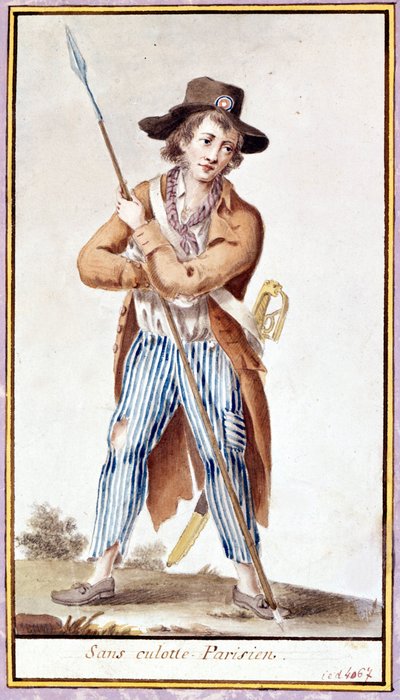 Ohne Pariser Höschen. Aquarell aus der Zeit der Französischen Revolution von French School